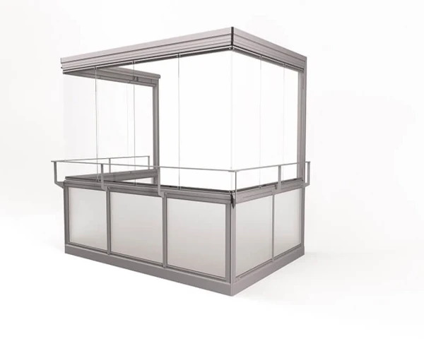 Vision® Air Glasinddækningssystem – uden ramme, uden hjørnestolper, med håndlister